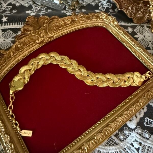Golden braided twist bracelet