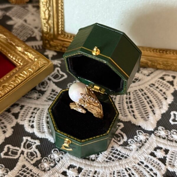 Distressed Pearl Feather Ring