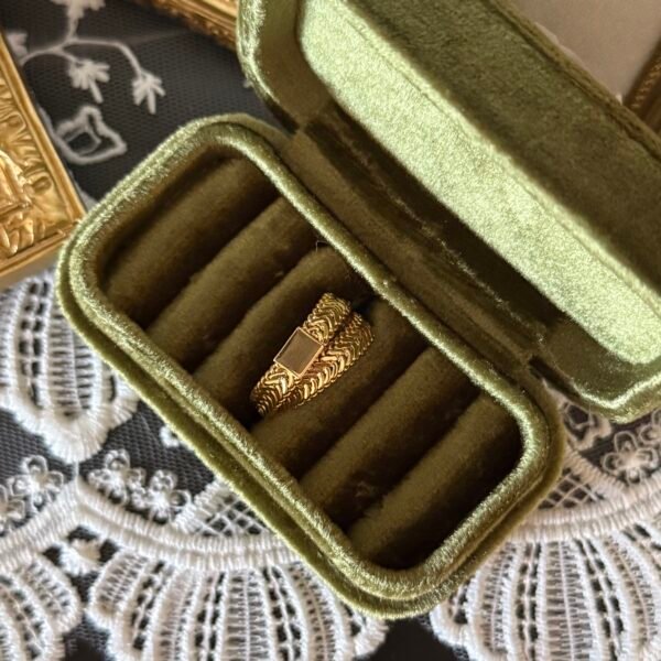 Golden Twisted Double Hoop Ring