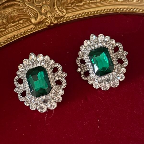 Emerald Rhinestone Sparkling Earring Clip