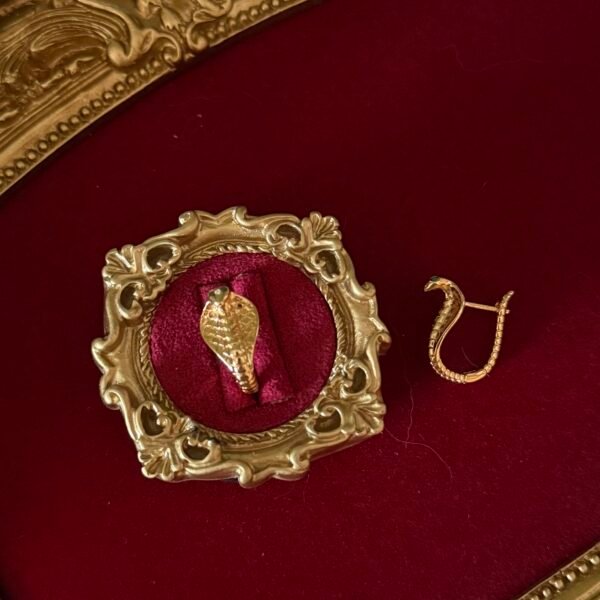 Golden Snake Shape Tiny Earrings